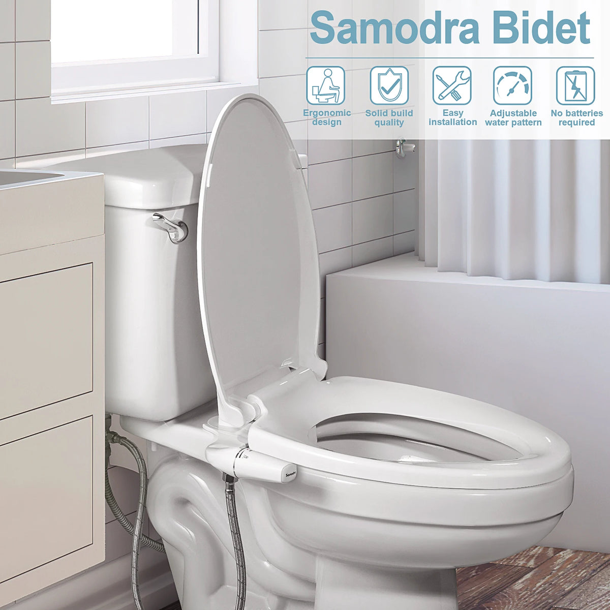 SAMODRA Ultra-Slim Bidet Attachment – Dual Nozzle & Adjustable Water Pressure 🚿