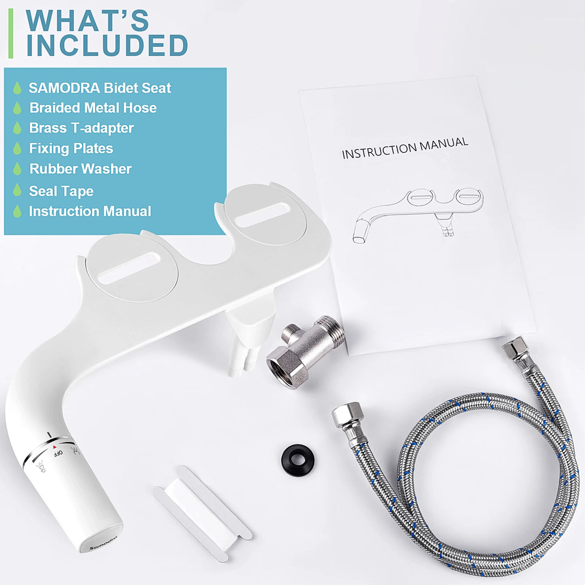 SAMODRA Ultra-Slim Bidet Attachment – Dual Nozzle & Adjustable Water Pressure 🚿