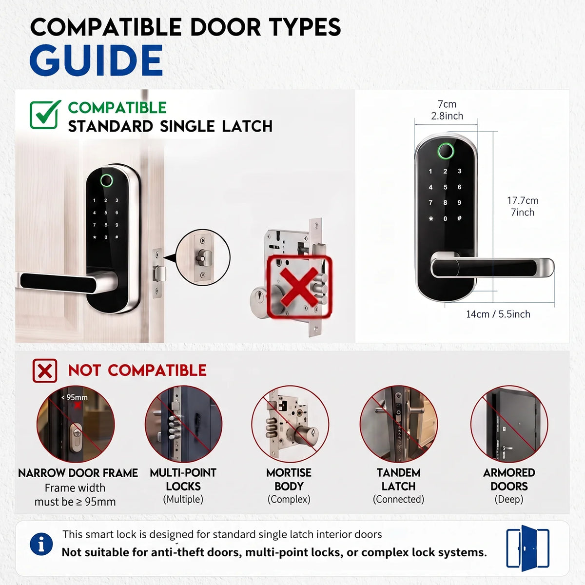 Smart Fingerprint Door Lock – Keyless Entry with App Control & Touchscreen