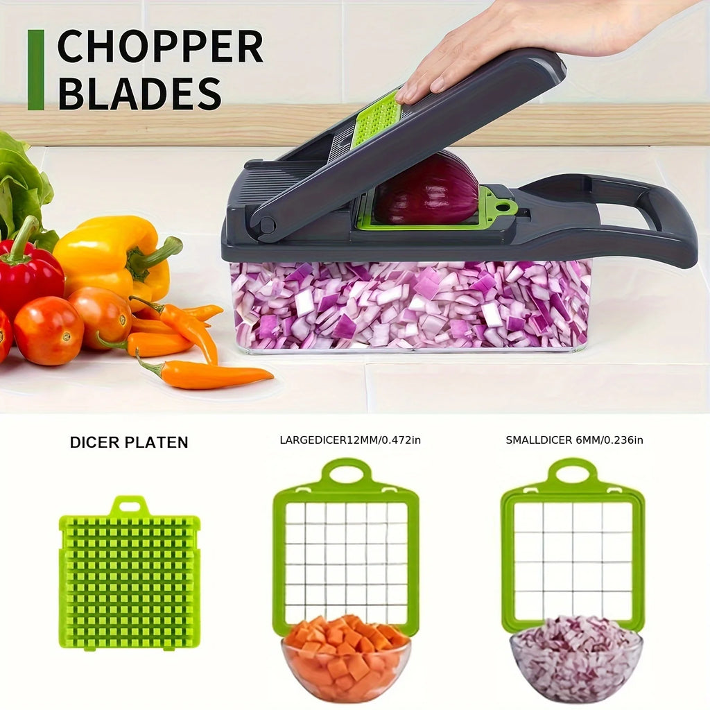 16-in-1 Vegetable Chopper & Slicer – Quick & Easy Kitchen Prep 🔥
