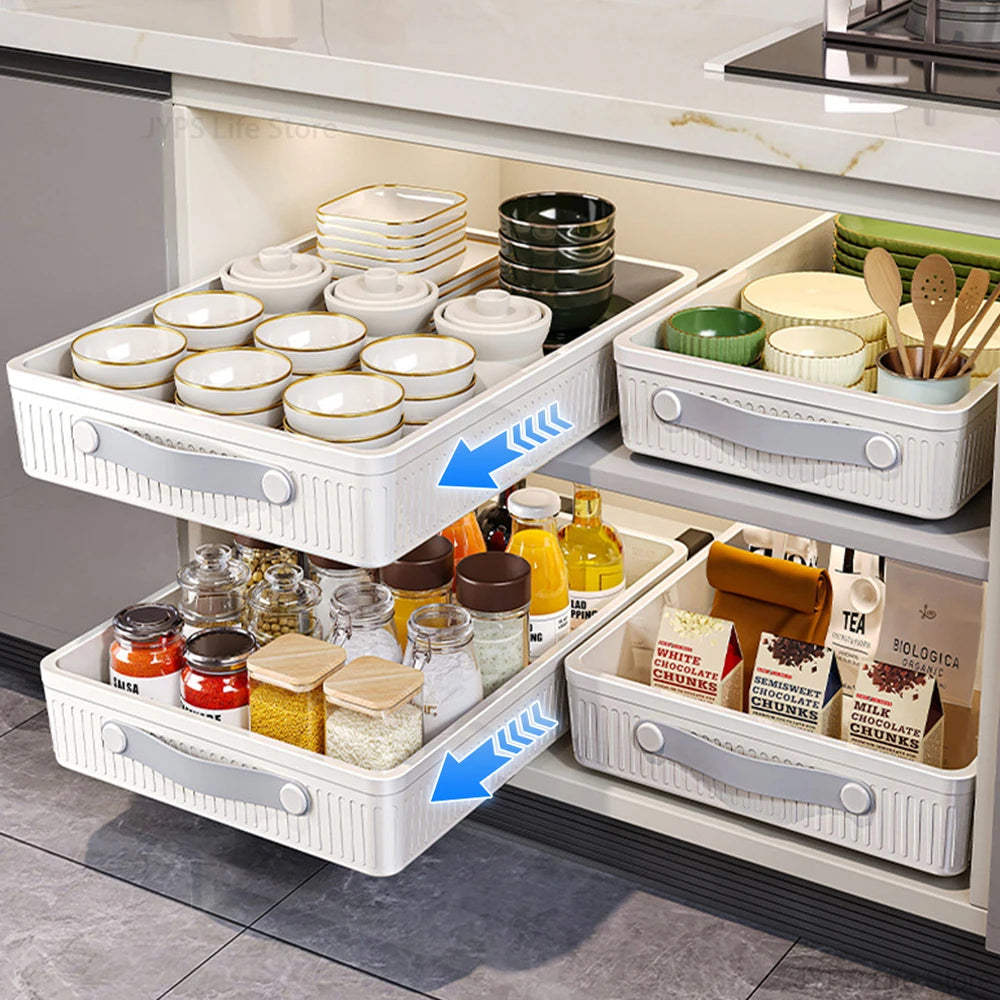 Pull-Out Cabinet Organizer – Sliding Kitchen Storage Drawer