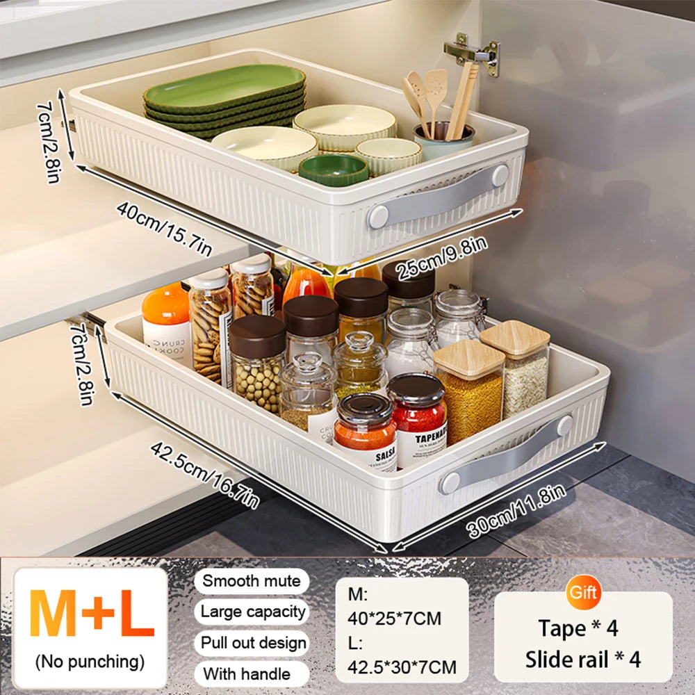 Pull-Out Cabinet Organizer – Sliding Kitchen Storage Drawer
