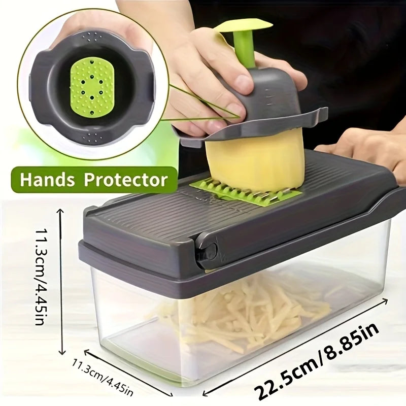 16-in-1 Vegetable Chopper & Slicer – Quick & Easy Kitchen Prep 🔥