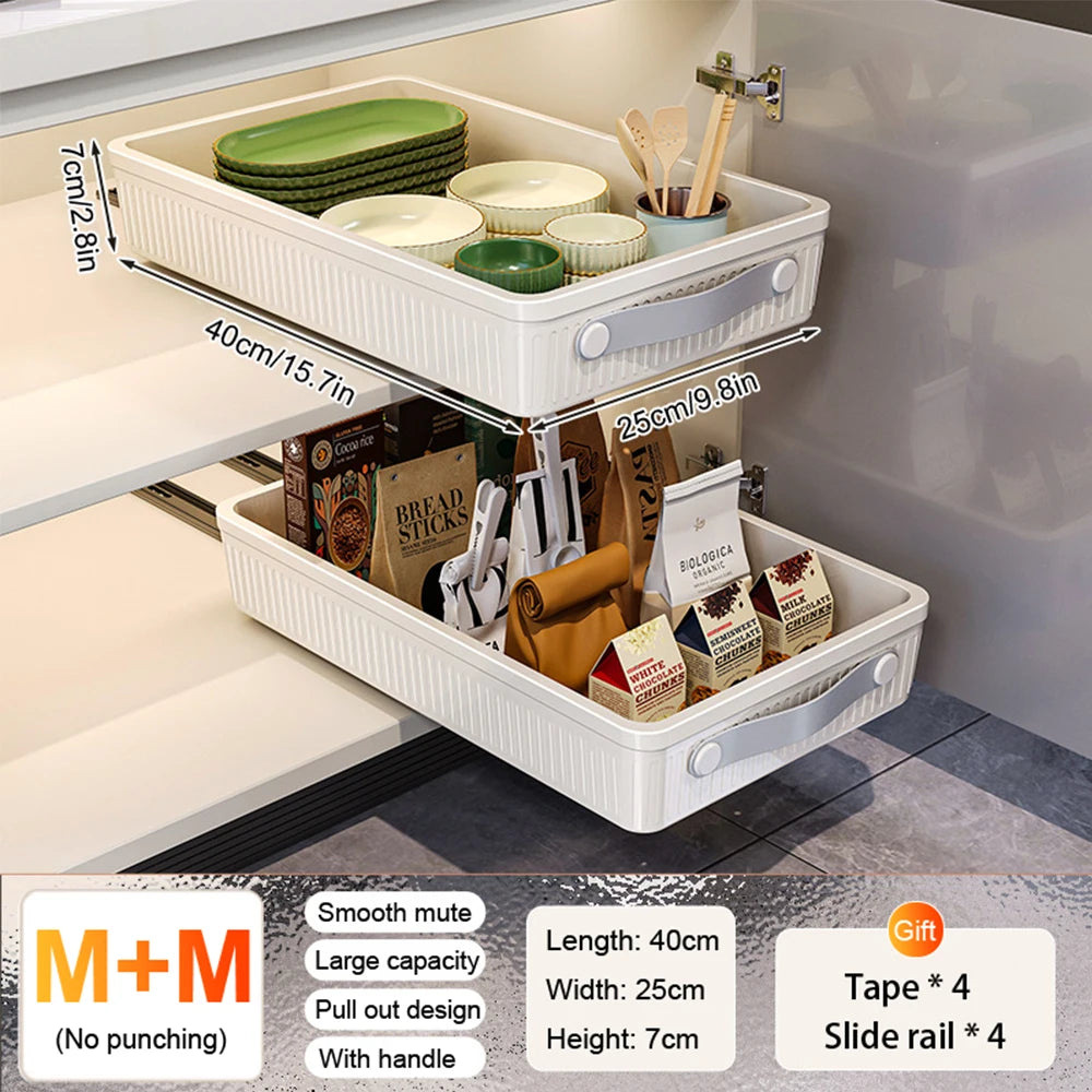 Pull-Out Cabinet Organizer – Sliding Kitchen Storage Drawer