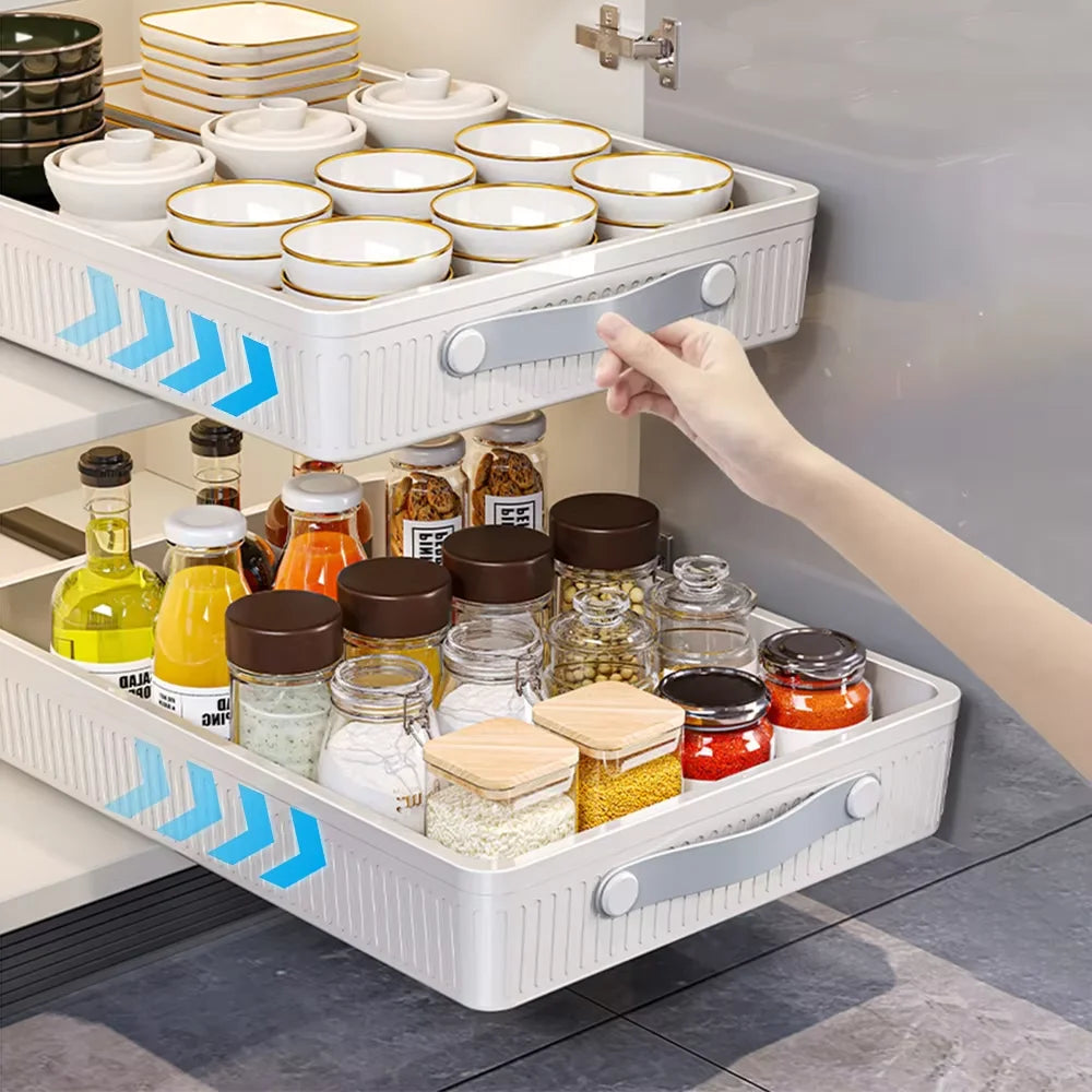 Pull-Out Cabinet Organizer – Sliding Kitchen Storage Drawer