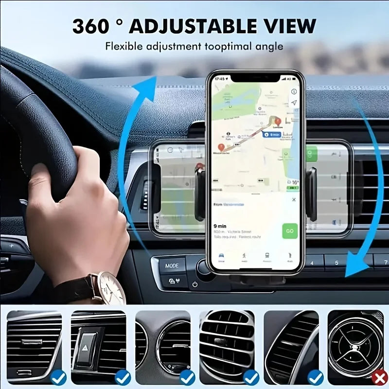 360° Car Air Vent Phone Holder – Universal Smartphone Mount
