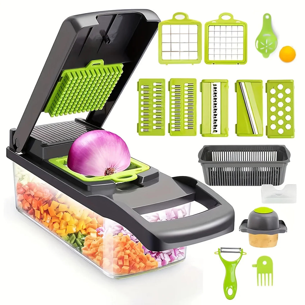16-in-1 Vegetable Chopper & Slicer – Quick & Easy Kitchen Prep 🔥