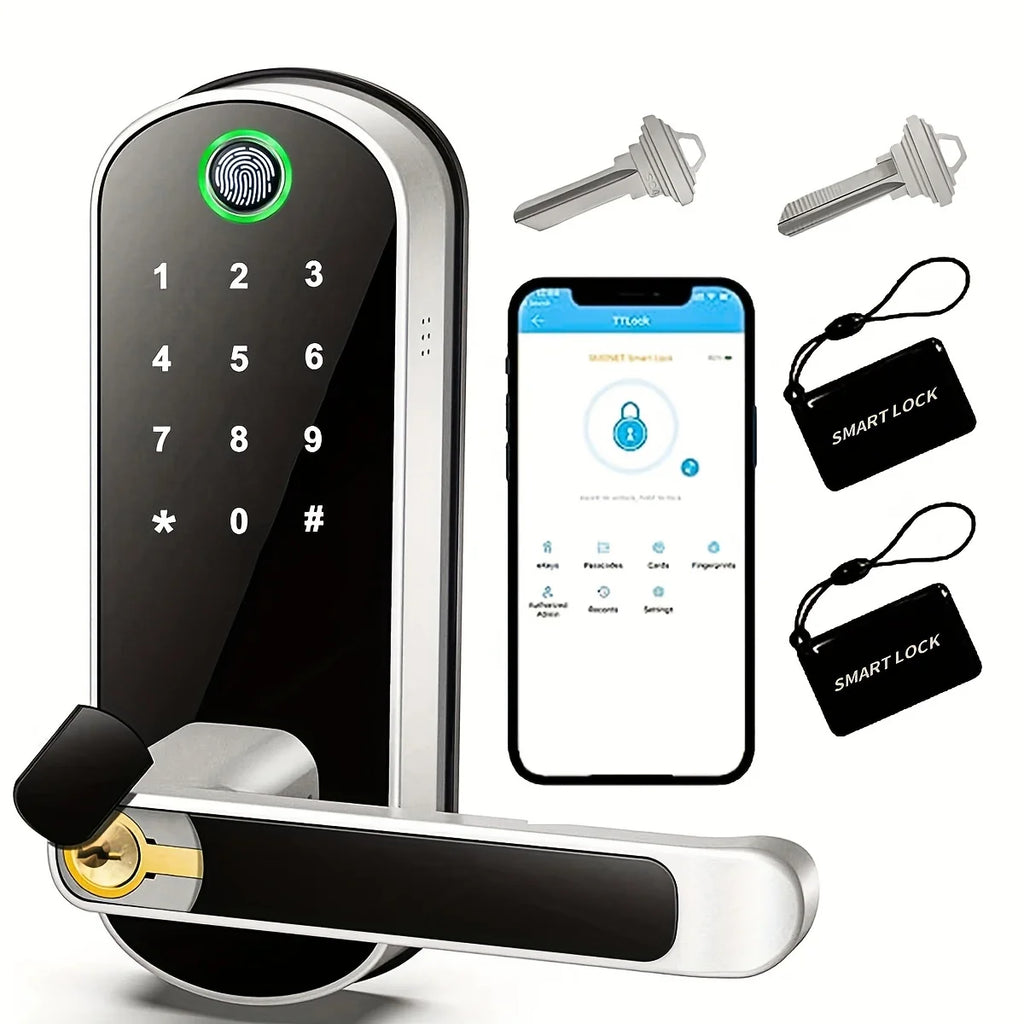 Smart Fingerprint Door Lock – Keyless Entry with App Control & Touchscreen