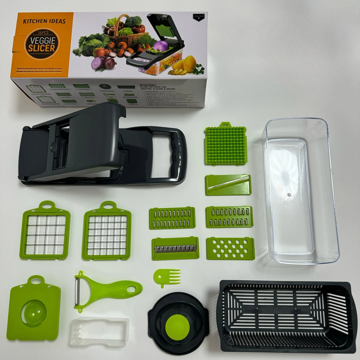 16-in-1 Vegetable Chopper & Slicer – Quick & Easy Kitchen Prep 🔥