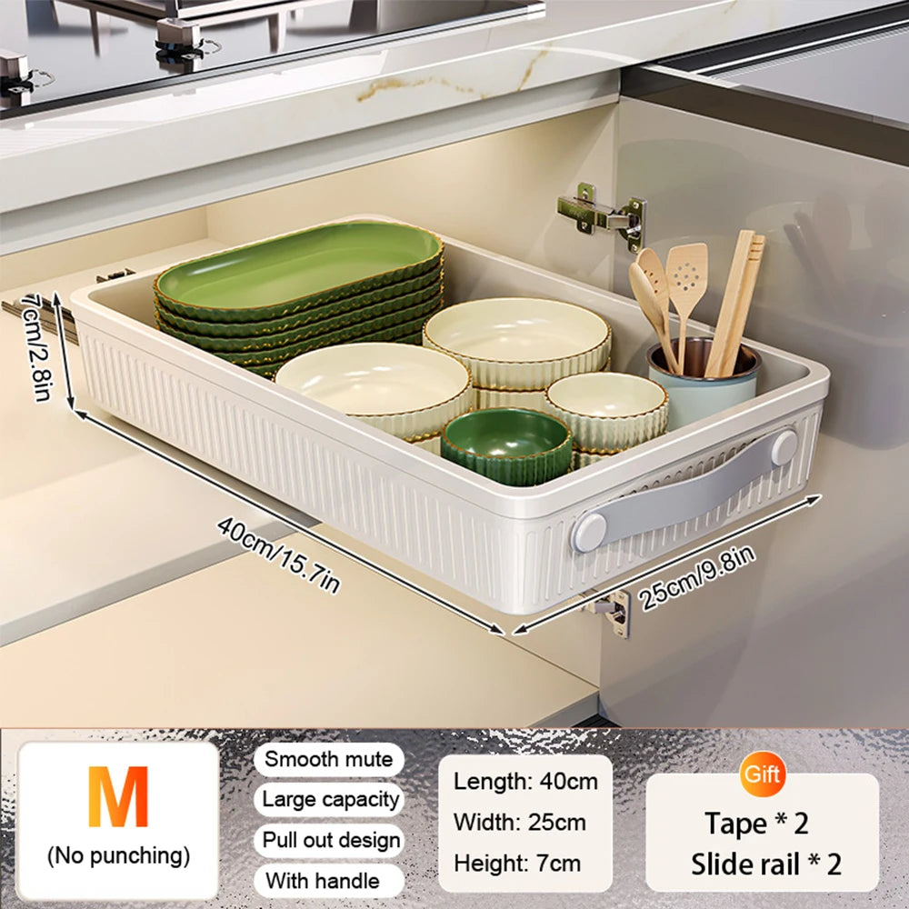 Pull-Out Cabinet Organizer – Sliding Kitchen Storage Drawer