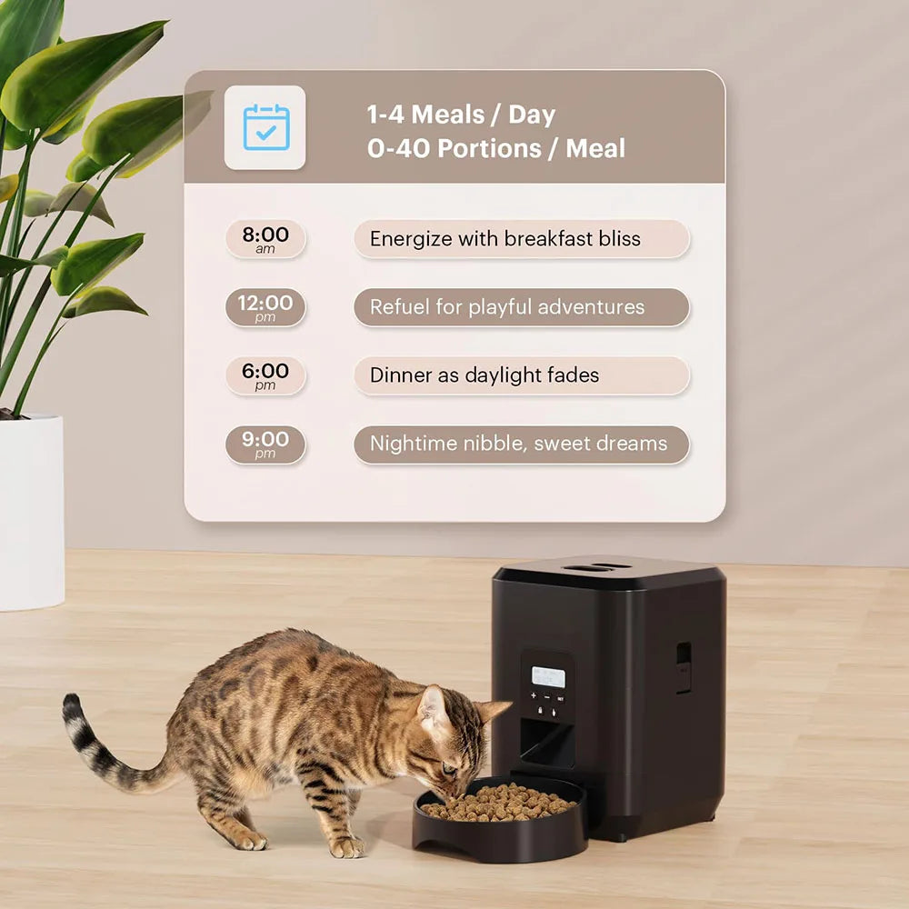 Smart Automatic Pet Feeder for Cats & Dogs – WiFi & Timer Options