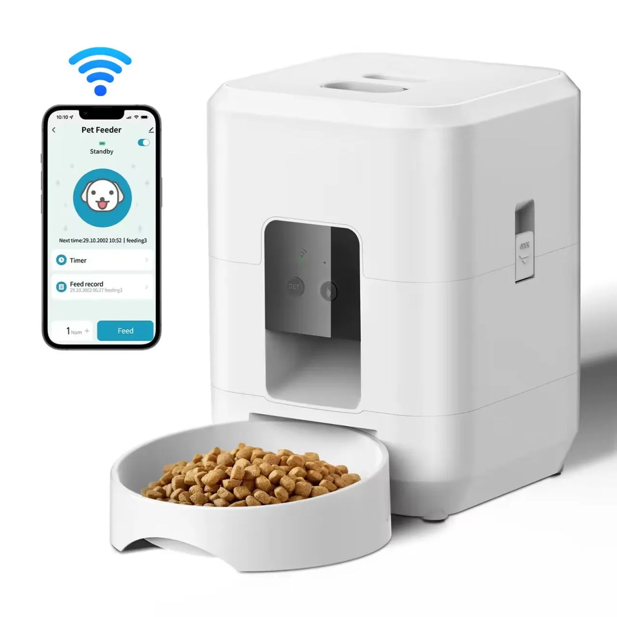 Smart Automatic Pet Feeder for Cats & Dogs – WiFi & Timer Options