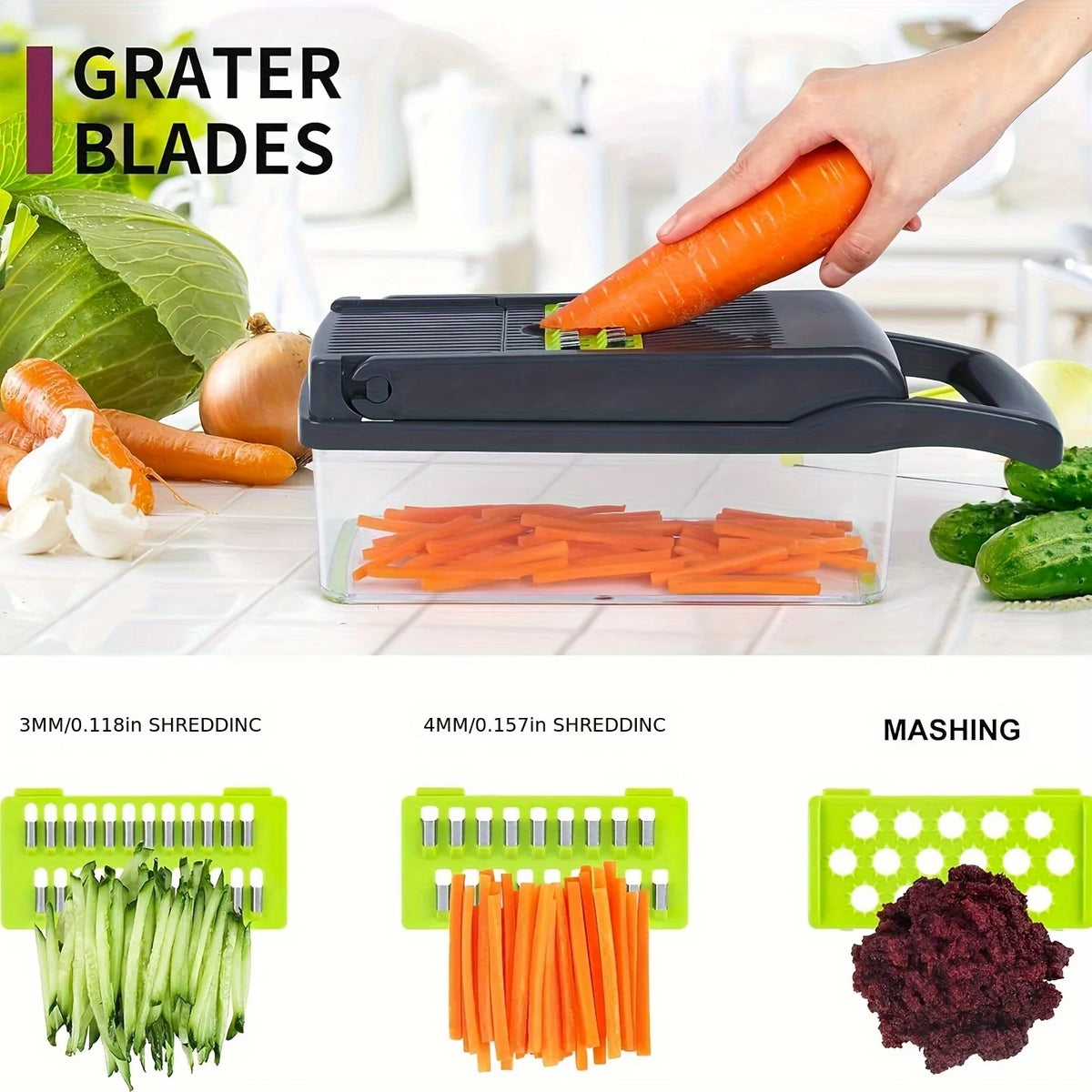 16-in-1 Vegetable Chopper & Slicer – Quick & Easy Kitchen Prep 🔥