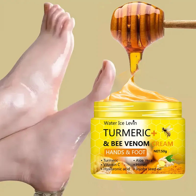 Turmeric & Bee Venom Moisturizing Hand & Foot Cream – 50g 🐝✨