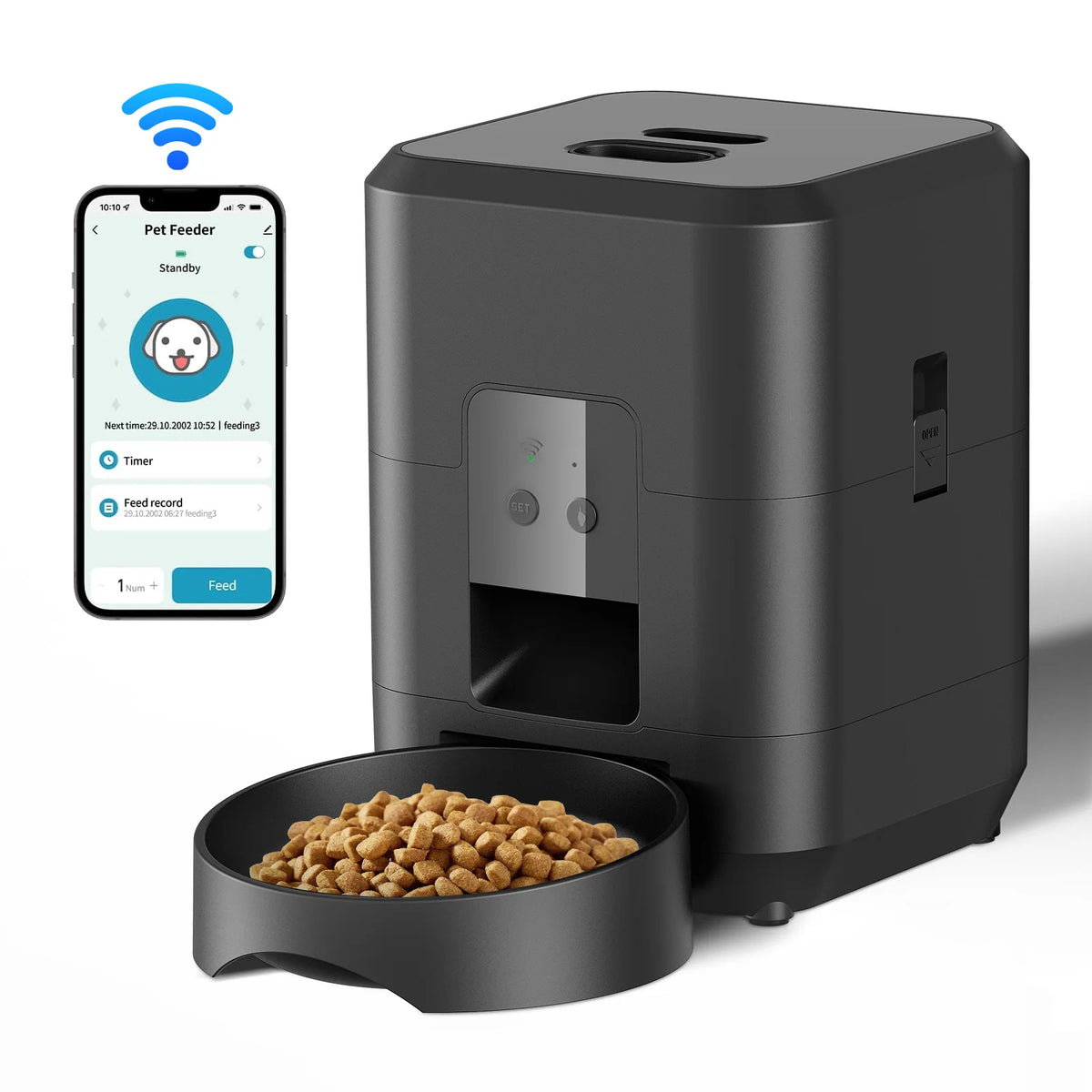 Smart Automatic Pet Feeder for Cats & Dogs – WiFi & Timer Options