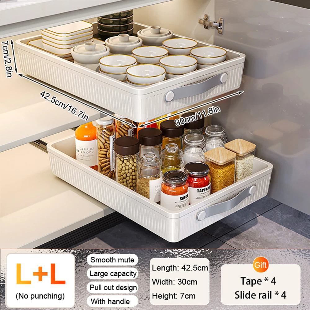 Pull-Out Cabinet Organizer – Sliding Kitchen Storage Drawer